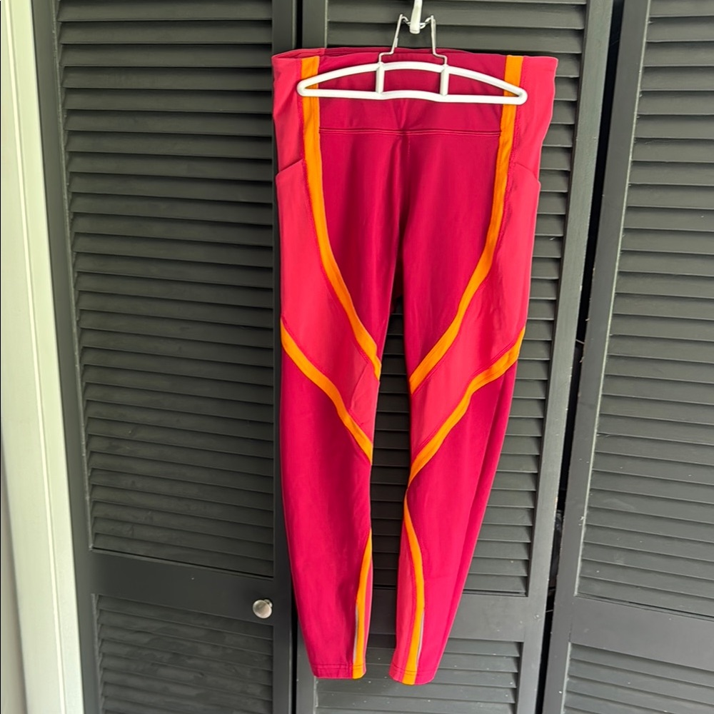 lululemon athletica Red and Orange Leggings